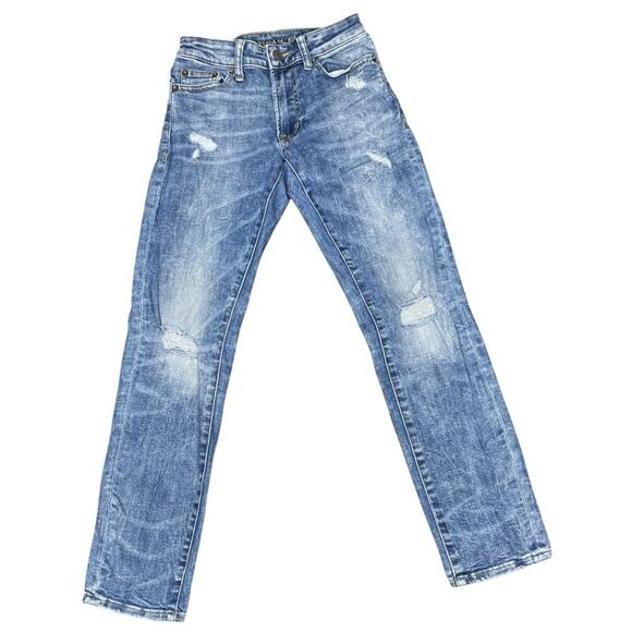 American Eagle Kids Boys Distressed Blue Jeans‎ 26x30 Denim Acid Wash Distressed - Picture 1 of 4